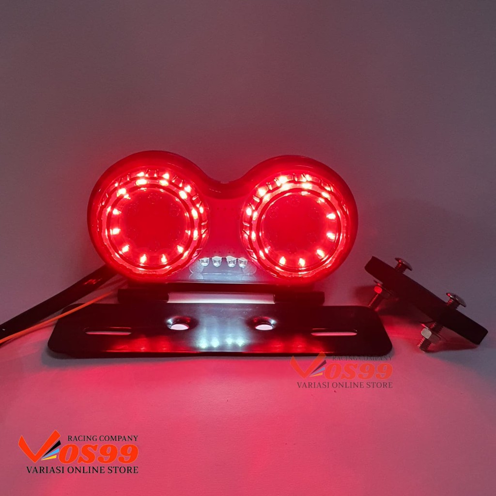 Lampu Stop Rem Motor Klasik Tralis 2 Led Stoplamp Grill Japstyle lampu Stop Racing + Sen dan Senja