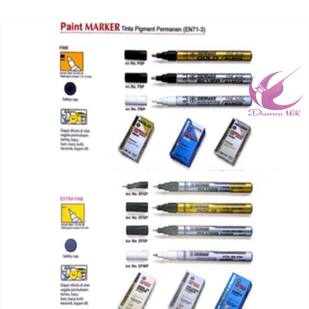 

Paintmarker Snowman Extra Fine - Fine - Medium - Gold - White - Silver