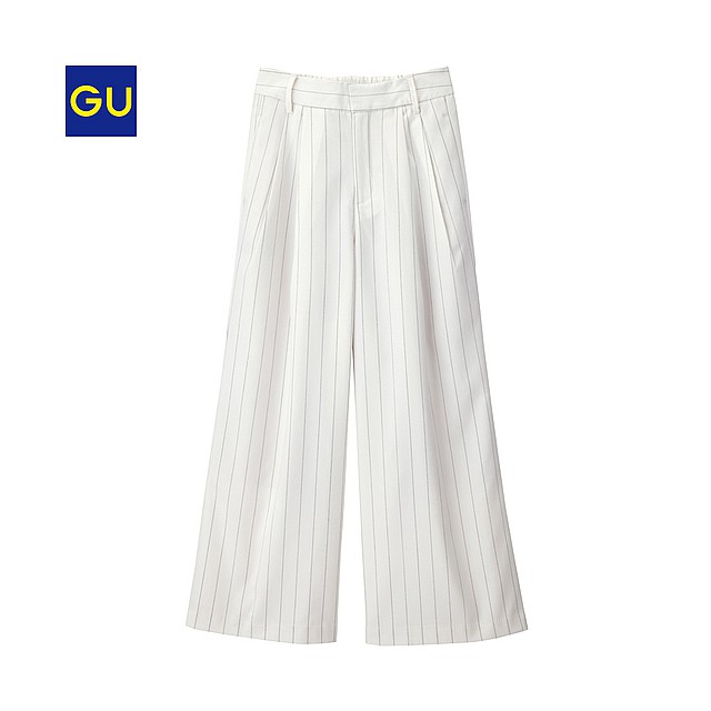 KULOT UNIQLO GU TUCKED STRIPE