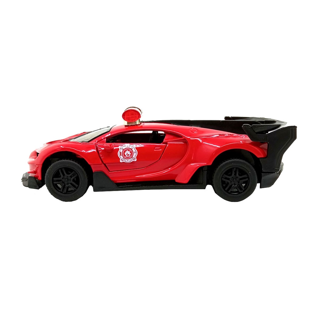 Toy Addict Bugatt1 Chiron Police Car Merah Diecast Mainan Mobil Polisi