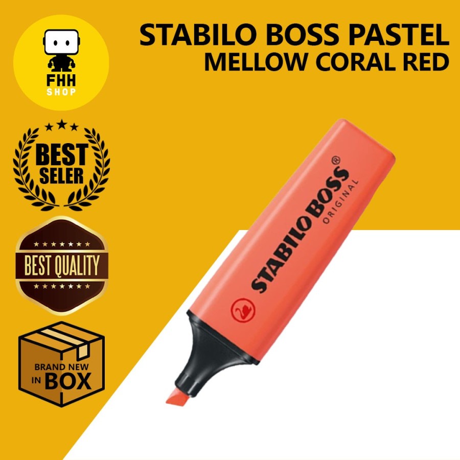 

NEW STABILO BOSS PASTEL Mellow Coral Red