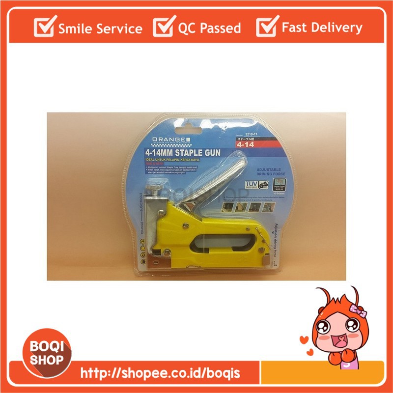 

BS0825 - ORANGE STAPLER GUN / TEMBAK GUN TACKER 4MM S/D 14MM - BARU