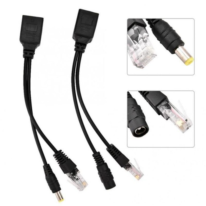 Kabel Poe Splitter kabel Poe Injector Hitam