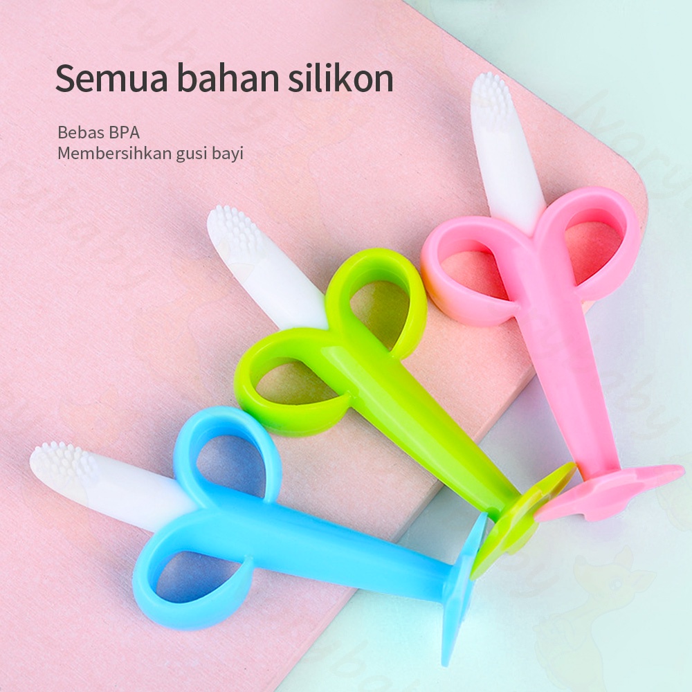 Ivorybaby Gigitan bayi teether bentuk  banana dan sikat gigi mainan teether bayi silikon