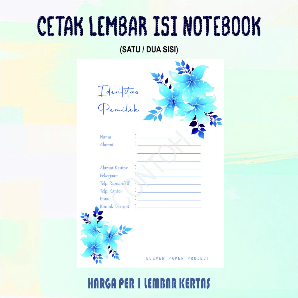 Cetak isi Notebook A5/A6