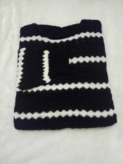 Atasan wanita Baju Rajut ZIGGY TRIBAL - Sweater Stripe ZIGGY SALUR TEBAL-4