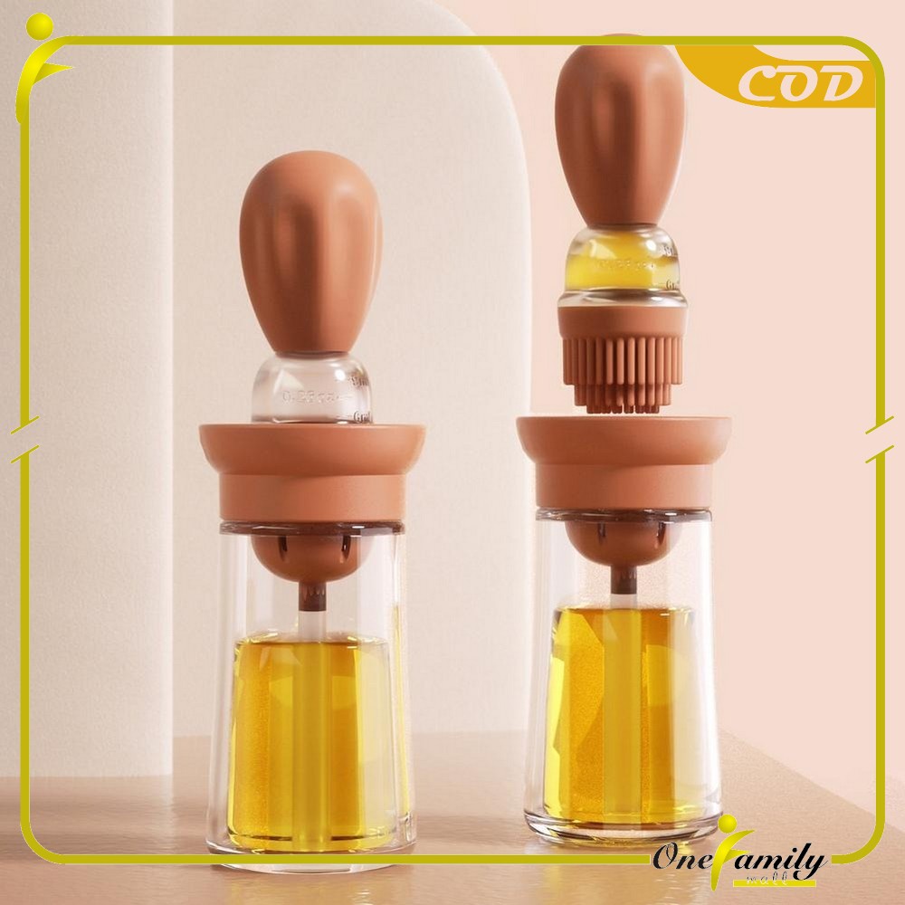 Botol Minyak Dapur Dengan Kuas Masak Silikon Kitchen Oil Bottle Unik Wadah Minyak Sayur Perlengkapan Dapur Rumah Tangga / Alat Masak VIRAL
