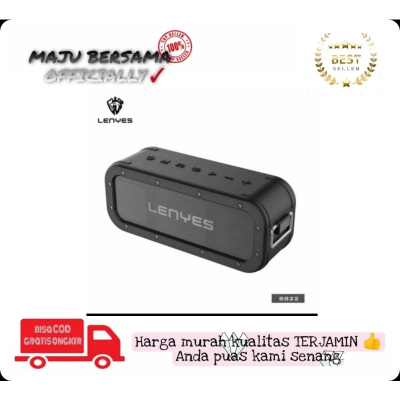 MB - Speaker Bluetooth Lenyes S822 TWS 80w Waterproof Mega Bass IPX6 / Speaker Lenyes S-822 wireless