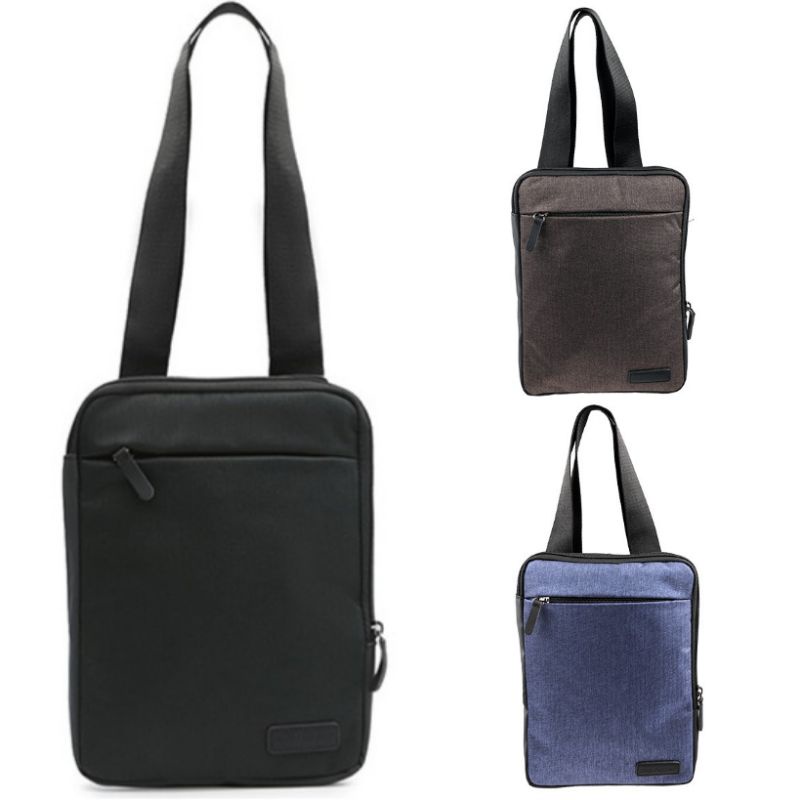 CrazySale❣ HUSH PUPPIES ORIGINAL 100% SLING BAG 810 IN DARK BROWN NAVY BLACK SLINGBAG TAS COWO COWOK