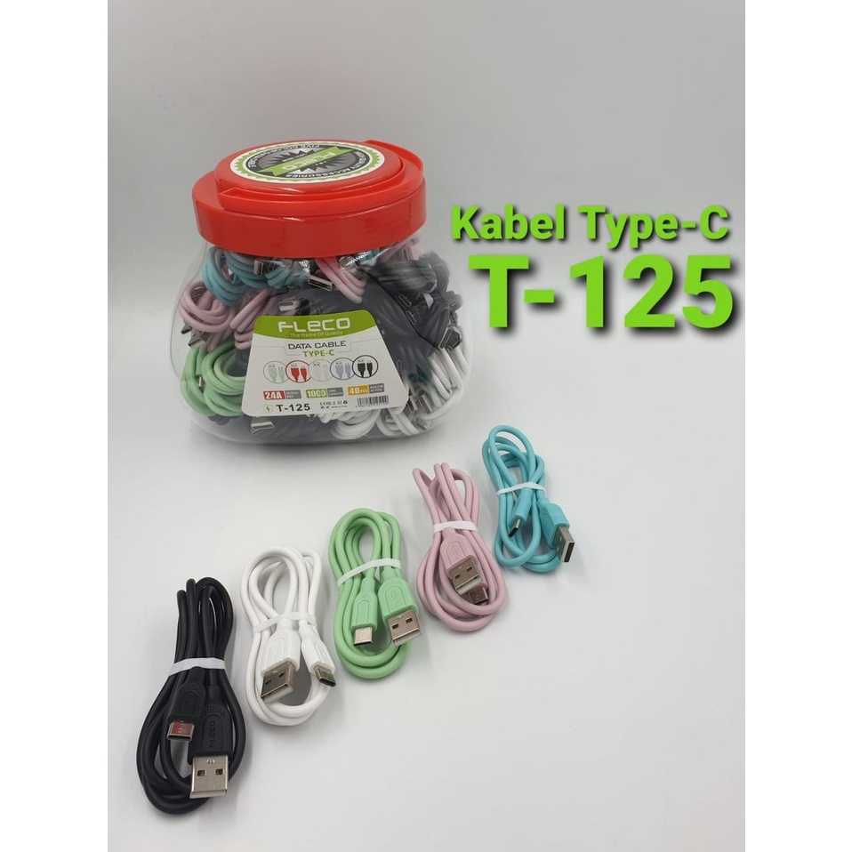 PROMO PER TOPLES ISI 40PCS KABEL DATA FLECO T125 TYPE C FC PROMO