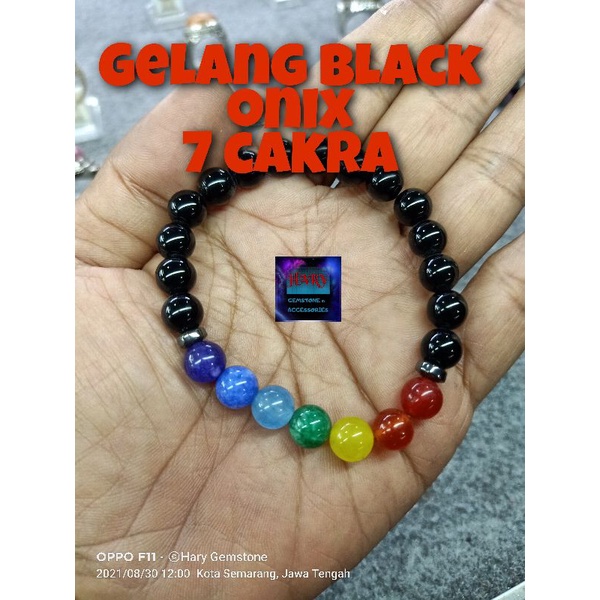 Gelang black onix 7 cakra
