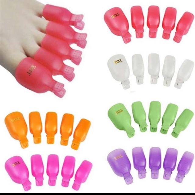 Toe feet clip soak off gel polish / jepit remove gel polish kaki