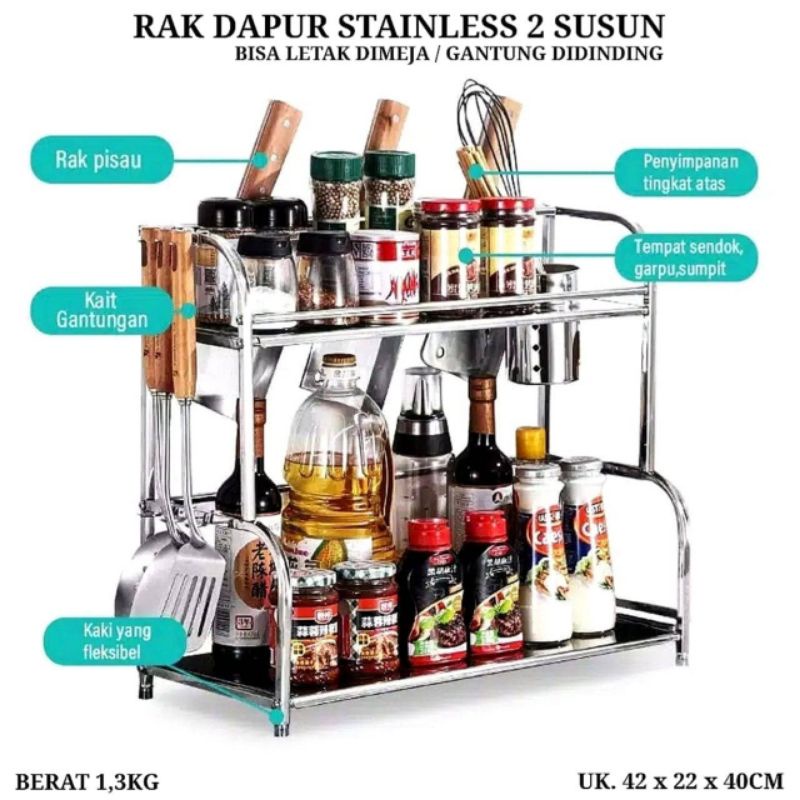 Cuci Gudang Rak Dapur 2 Susun Stainless Steel DowggQaUkAa9mkm