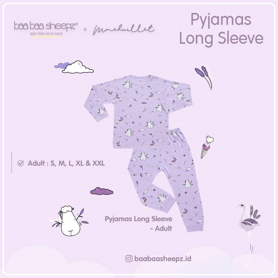 Baa Baa Sheepz Flamingo Collection - Pyjamas Set Size Adult