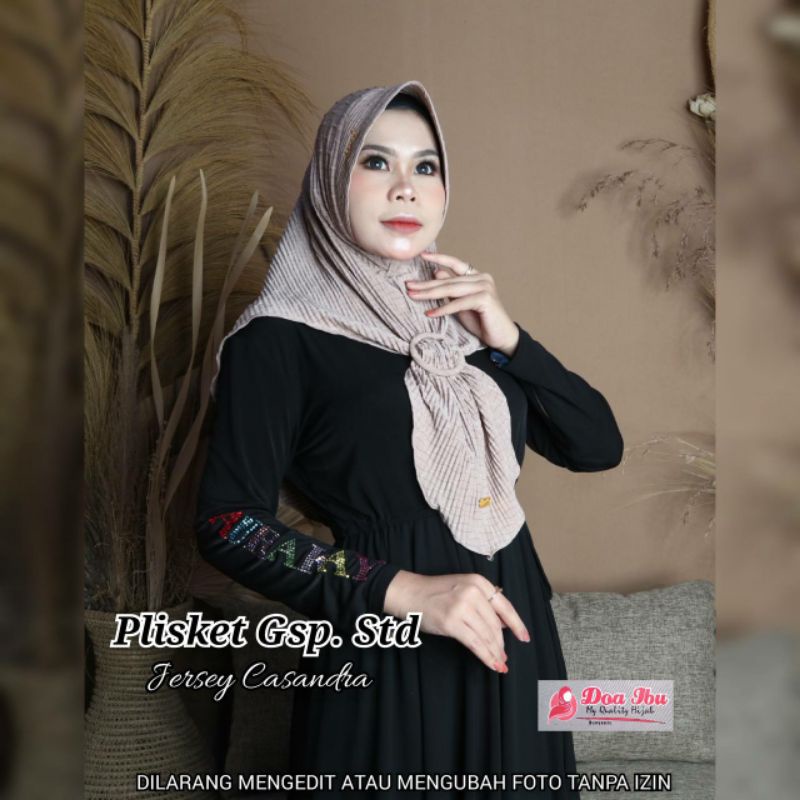 Hijab instan plisket free gesper original doa ibu || jilbab doa ibu