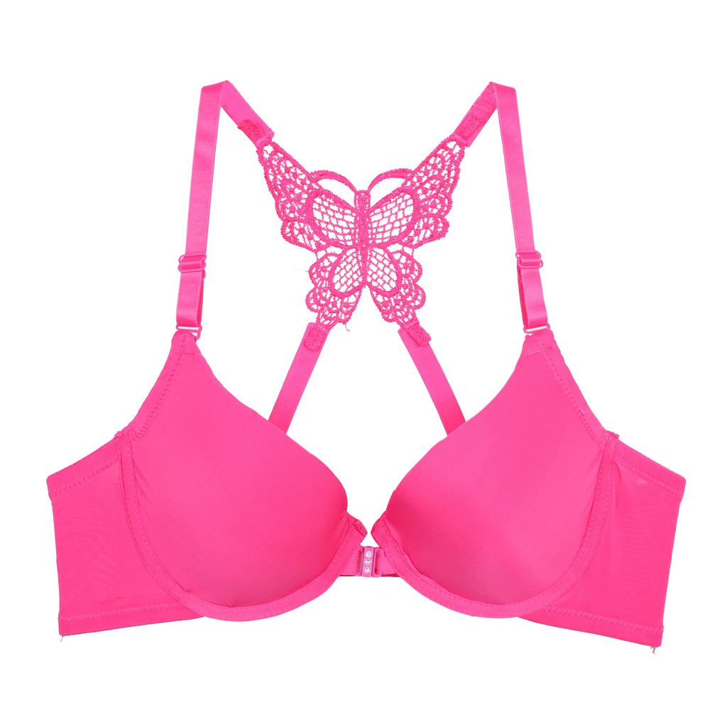 YANU | Size 34B~40B | Bra Kupu-Kupu Cantik  1105 (Front Open Bra- Kancing Depan)-Pink