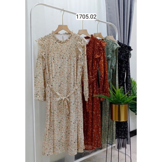 Tunik ceruty motif bunga/tunik ceruti/tunik motif kembang