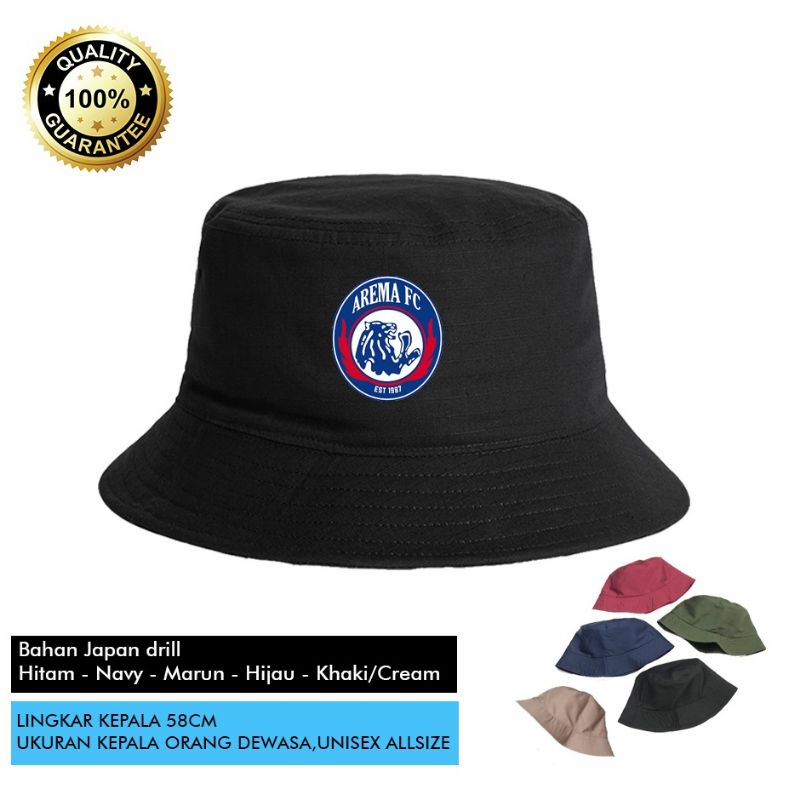 TOPI BUCKET HAT AREMA CUSTOM LOGO SENDIRI