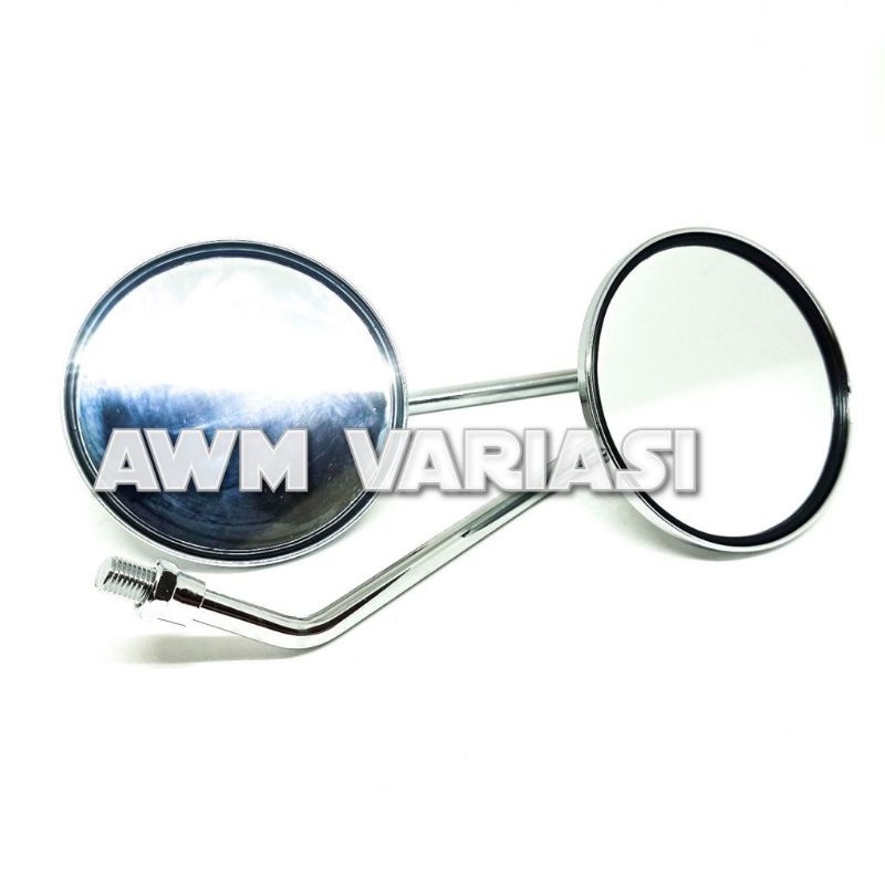 SPION BULAT SCOOPY / SPION RETRO VESPA PANJANG BESI CHROME UNIVERSAL MOTOR HONDA