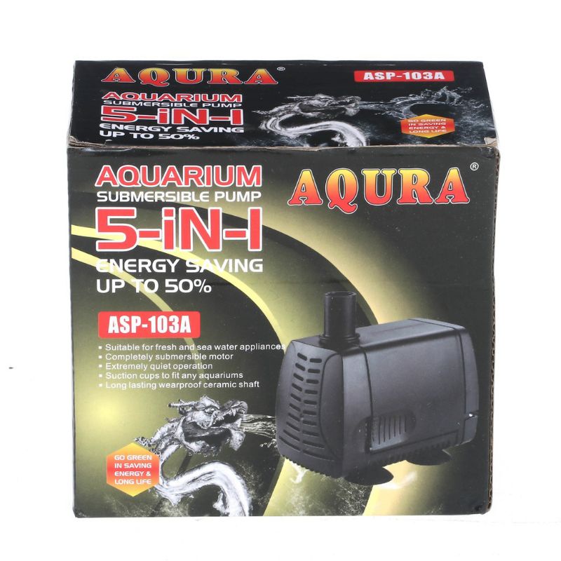 Pompa Air Celup Kolam  Ikan Aquarium Aquascape Akuarium AQURA ASP 103A 13 Watt 1.6 Meter 1800 Liter