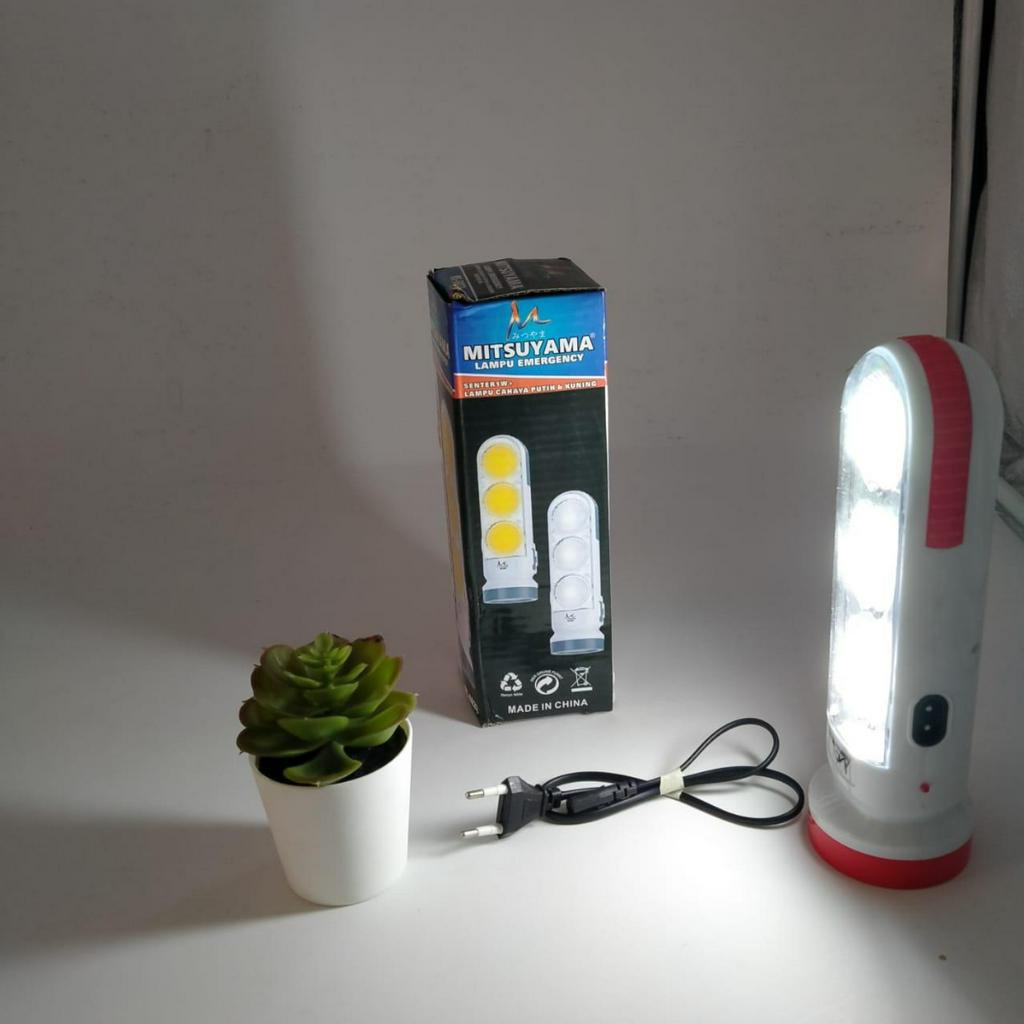 Lampu Rechargeble LED Surya MS 6033 Di Lengkapi Senter LED Super Terang - Cahaya Putih &amp; Kuning