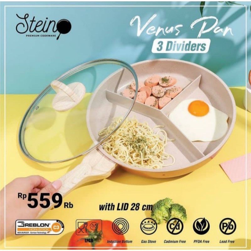 Stein Cookware Venus Pan 28cm 3 Divider - Panci SteinCookware