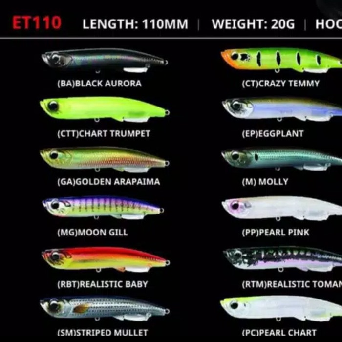 Umpan Pensil BONE ENTICE 110m 20G Topwater lure
