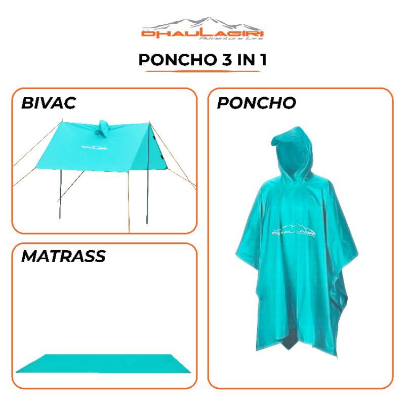 [BISA COD] Jas Hujan Ponco 3 in 1 Dhaulagiri Waterproff Full Sealed /Jas Hujan Bivac FlySheet/ponco dhaulagiri/jas hujan ponco dhaulagiri/jas hujan ponco / jas ujan dhaulagiri