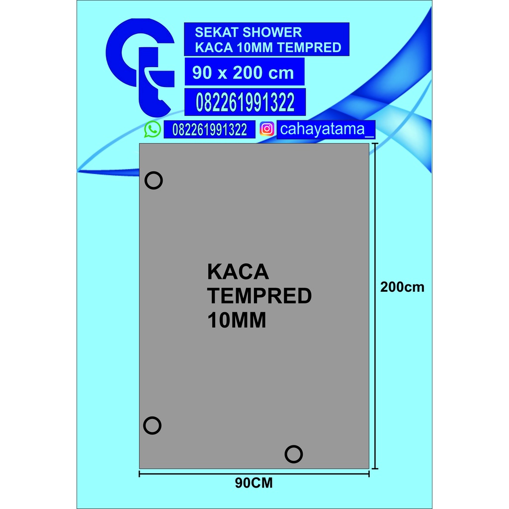 Sekar Shower Kaca 10mm Tempred (90x200)