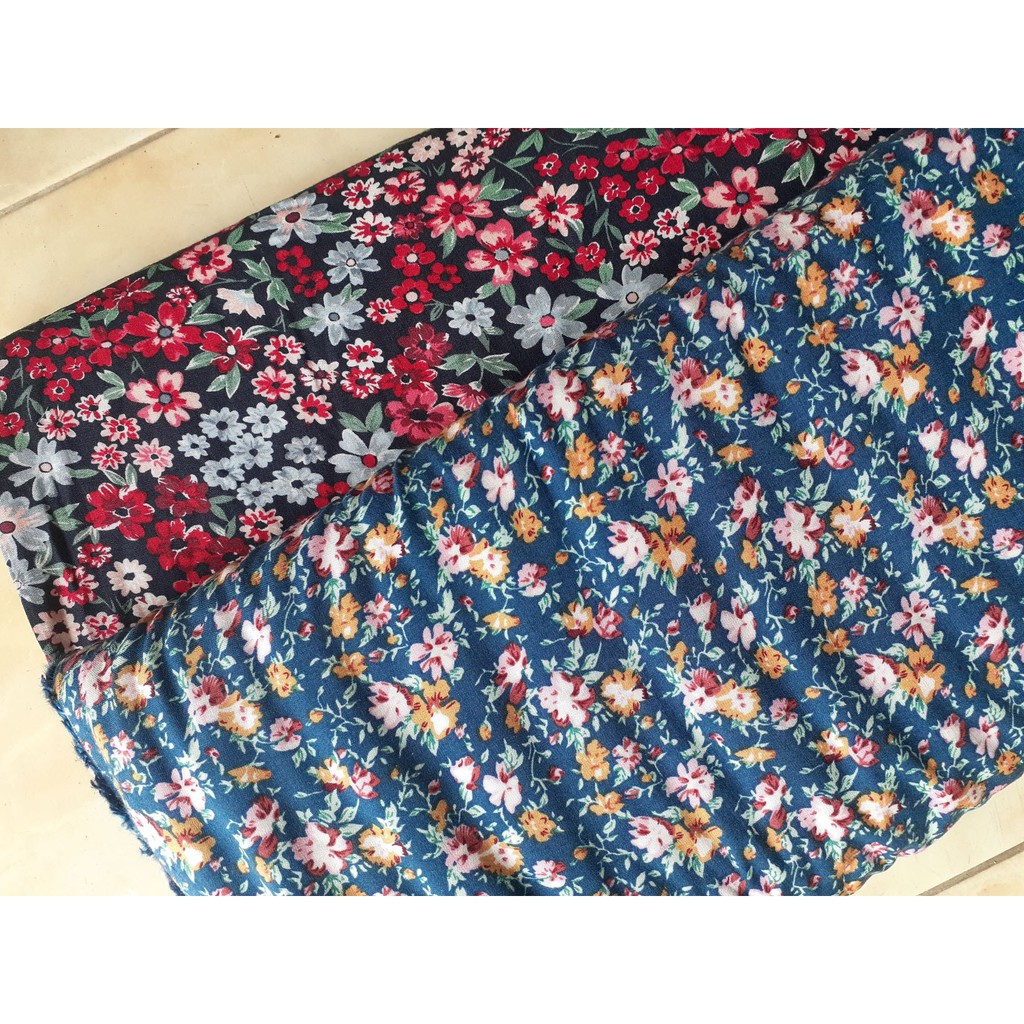 Kain Rayon Viscose motif bunga