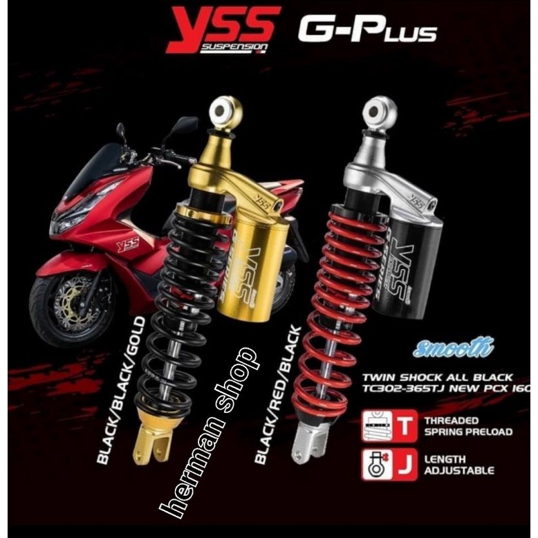 shockbreaker shock yss pcx 160  g-plus gplus 360mm - shock yss g- plus gplus pcx 160 360mm