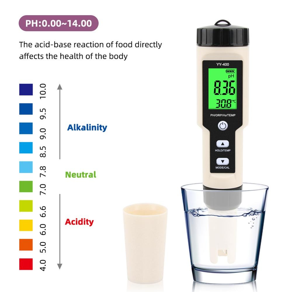 Water Quality Tester Pen YY-400 PH/ORP/H2 and TEM 4in1 Digital Drinking Water Meter YY400