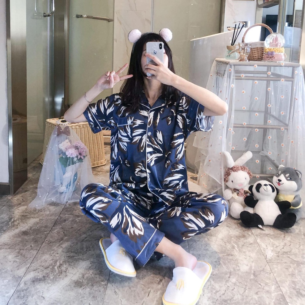 Victoria Baju Tidur Wanita Import Setelan Piyama Motif Kartun Lucu Lembut Fit to XXL 4074