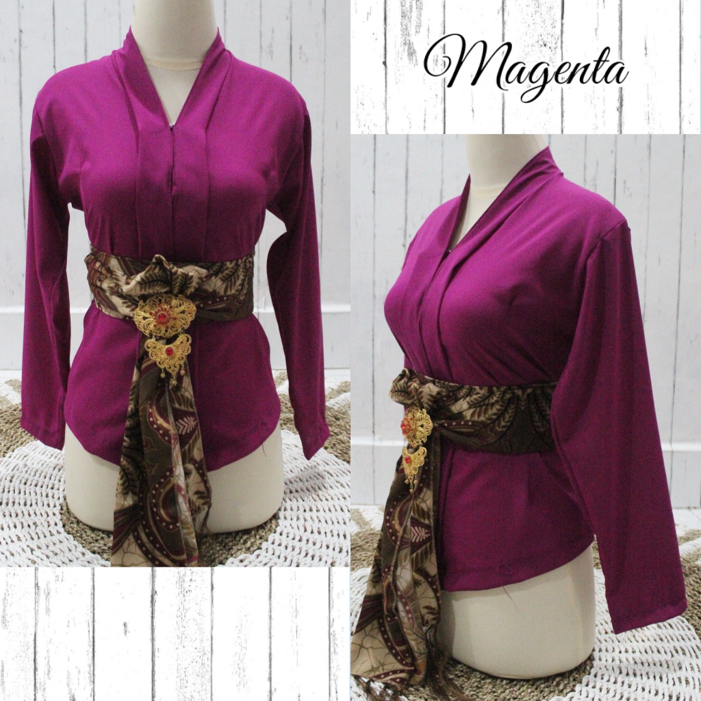 Kebaya Bali / Kebaya Kartini Polos / Kebaya Moscrepe (Warna Gelap)