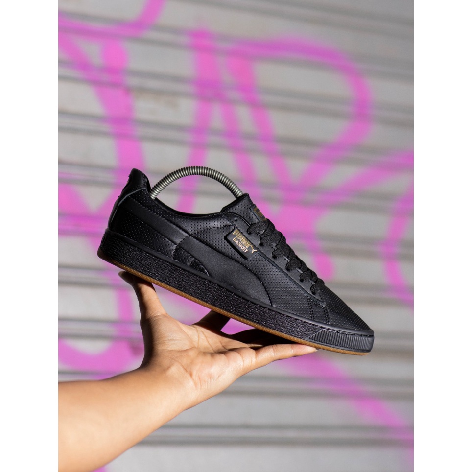 PUMA BASKET FULL BLACK GUM LEATHER