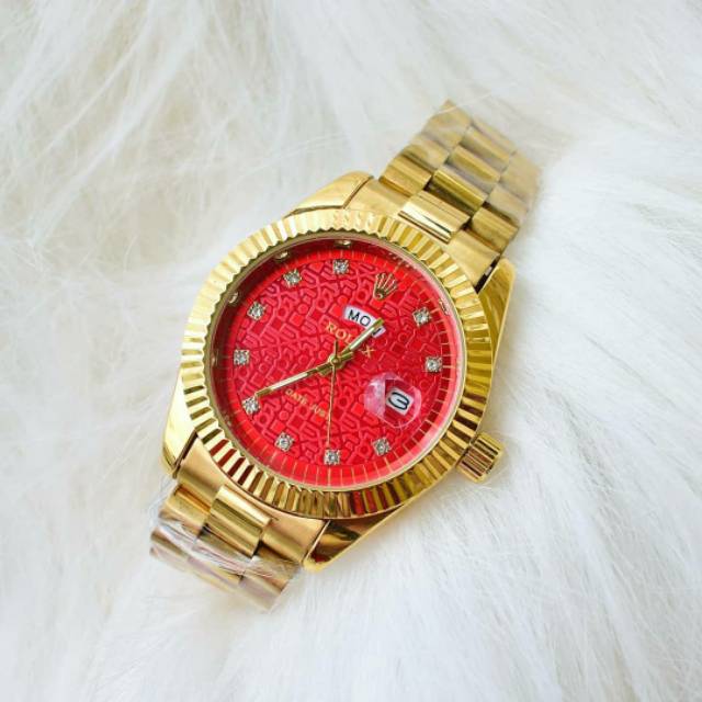 Jam Rolex Pria rantai stainless steel + free gelang (model random)