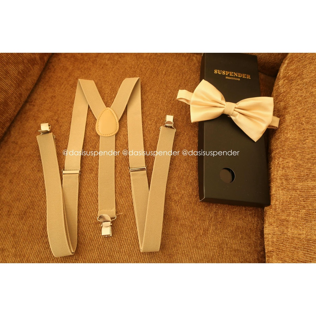 Suspender Pria Dasi Kupu Kupu Pria Ukuran Dewasa Bahan Rubber dan Polyester Warna Lengkap