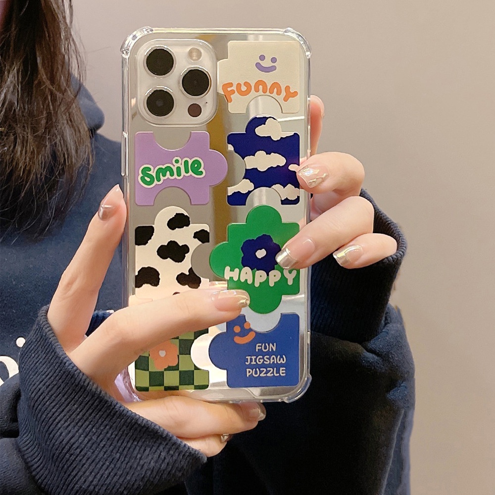 IPHONE Kartun Jigsaw Puzzle Shockproof Ponsel Cover Untuk Iphone7 8 PLUS X XR XS 11 12 13 14 MINI PRO MAX SE 2020 Soft Cases