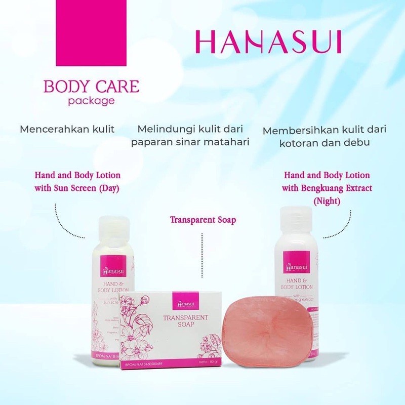 Hanasui Body Care 3in1 / Paket Lotion Hanasui Perawatan Kulit Original BPOM