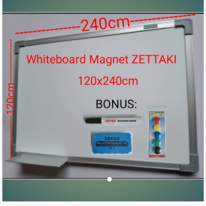 

Papan tulis magnet whiteboard gantung single face ZETTAKI 120x240cm