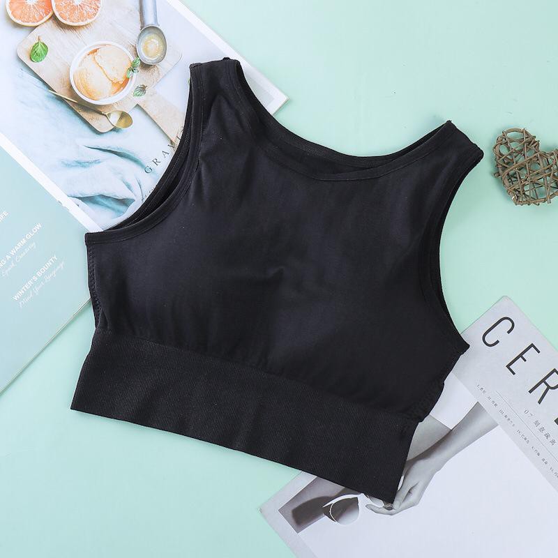 Blackpink Bra Sport Yoga Tank Top Atasan Wanita Tanktop Sportbra Dengan Tali Trap 1055-BLACK