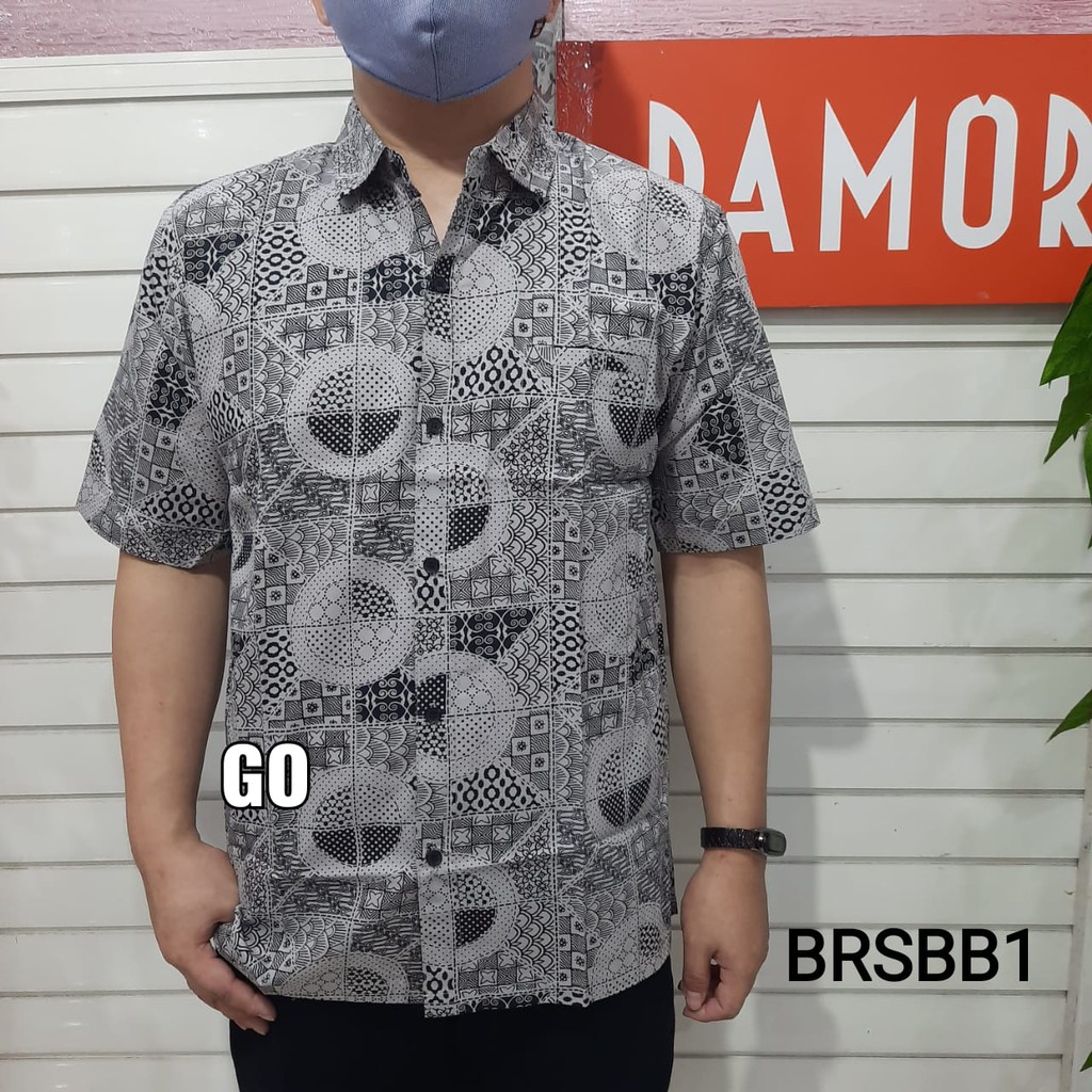 bego BRSBB DAMOR (CRESSIDA) KEMEJA BATIK Cowok Pakaian Pria Baju Batik Dewasa Lengan Pendek