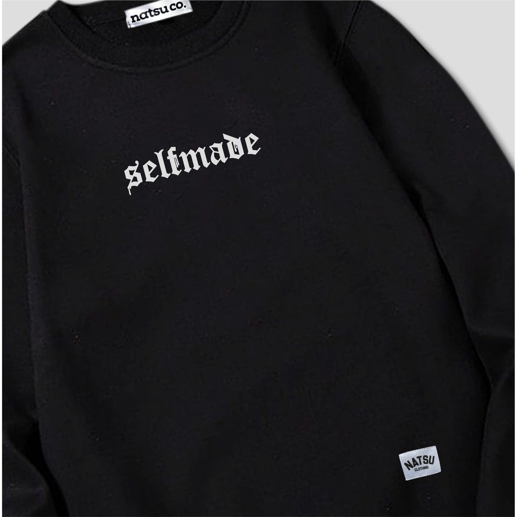 Crewneck Black White - Natsu.co Selfmade Sweater lockwick Black White NATSU x PANDAWA HOODIE