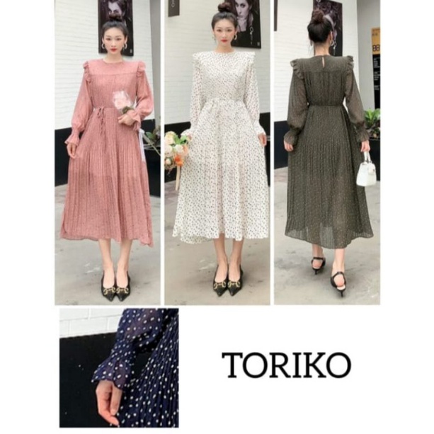lTunik model toriko long tunik import lengan plisket ceruty puring/ tunik model rampel