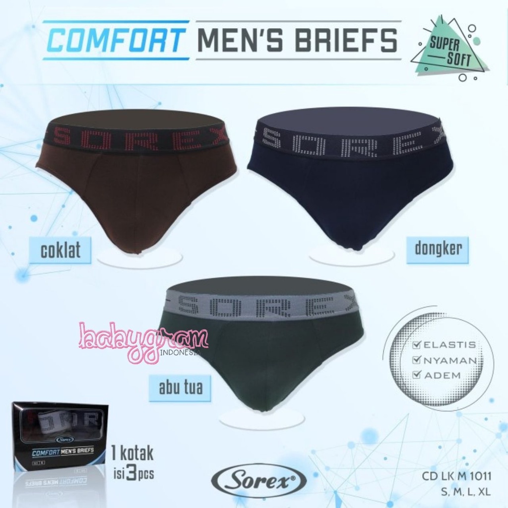 SOREX Celana Dalam Pria Laki Super Soft CD segitiga 1011 supersoft Men Brief Man S M L XL