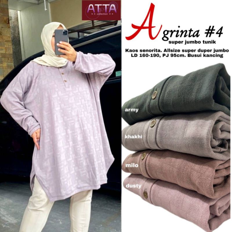 agrinta4 super jumbo Tunik kaos senorita ld 160 by atta