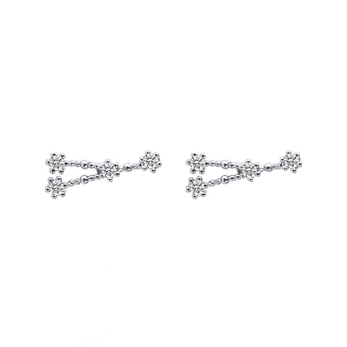 LRC Anting Fashion Zircon Twelve Constellation Stud Earrings