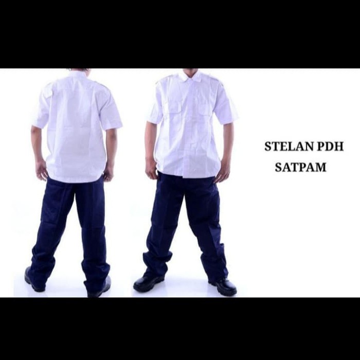 anjay SERAGAM SETELAN PDH SECURITY BAJU SATPAM PUTIH BIRU PENDEK MURAH BERKUALITAS BANDUNG