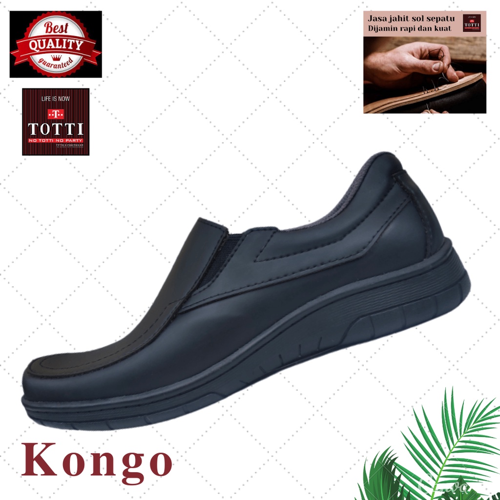 Sepatu Pria Casual Formal Hitam Bahan Sintetis Sneakers Cowok Slip on Kerja Bonus jasa jahit