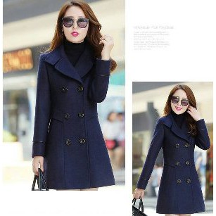 Jaket Mantel coat baju hangat wanita korea Jessie Biru    Jas Blazer Wanita    Jas Blazer Murah Ber